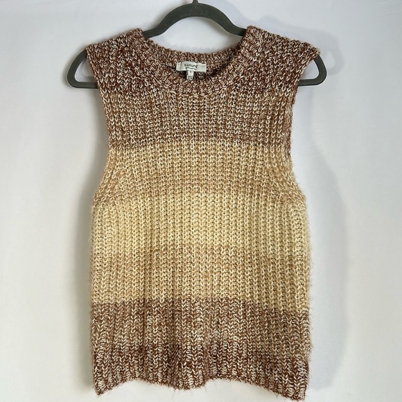 b.young Byomia Brown, Cream & Tan Knitted Tank Top - Picture 1 of 7